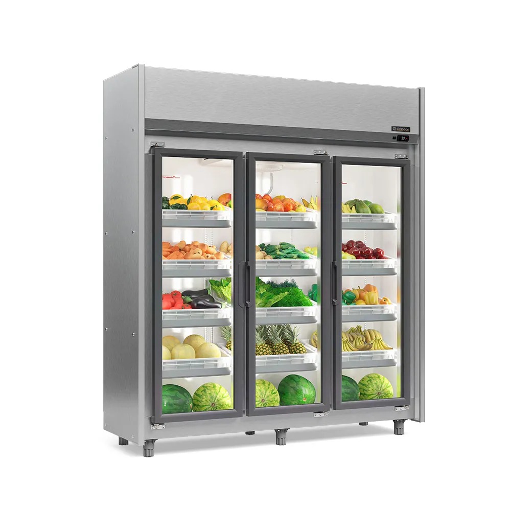 Refrigerador Vertical Auto Serviço GEAS-3P TI tipo inox